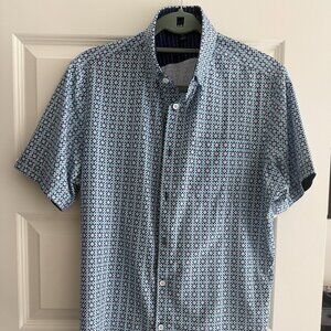 Mizzen+Main Leeward Short Sleeve - Aqua Medallion Print, Medium, Trim Regular